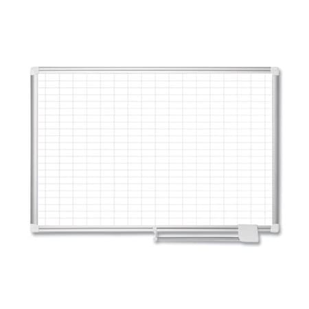 Bi-Silque MasterVisi, Grid Planning Board, 1 X 2 Grid, 72 X 48, White/silver MA2792830